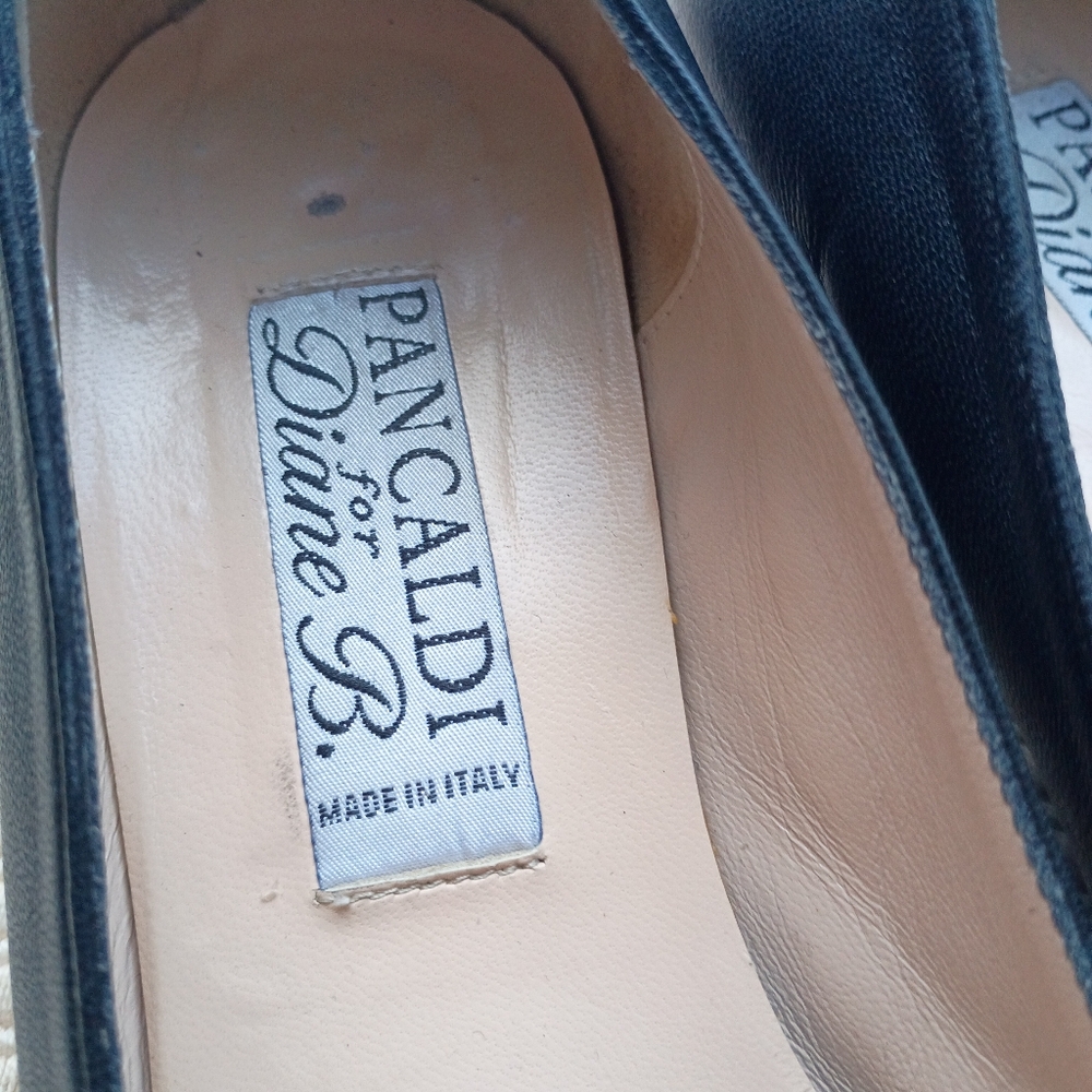Classic Black Leather Flats by Pancaldi for Diane B.Hand Made In Italy. - Picture 4 of 8